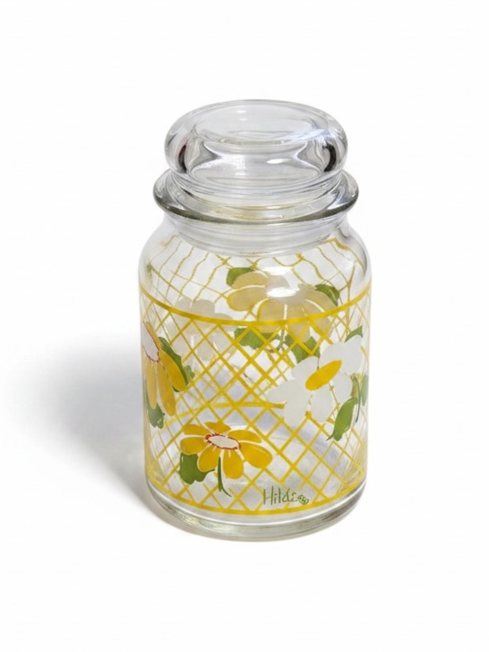 Vintage 70’s Hildi Daisy Glass Cannister